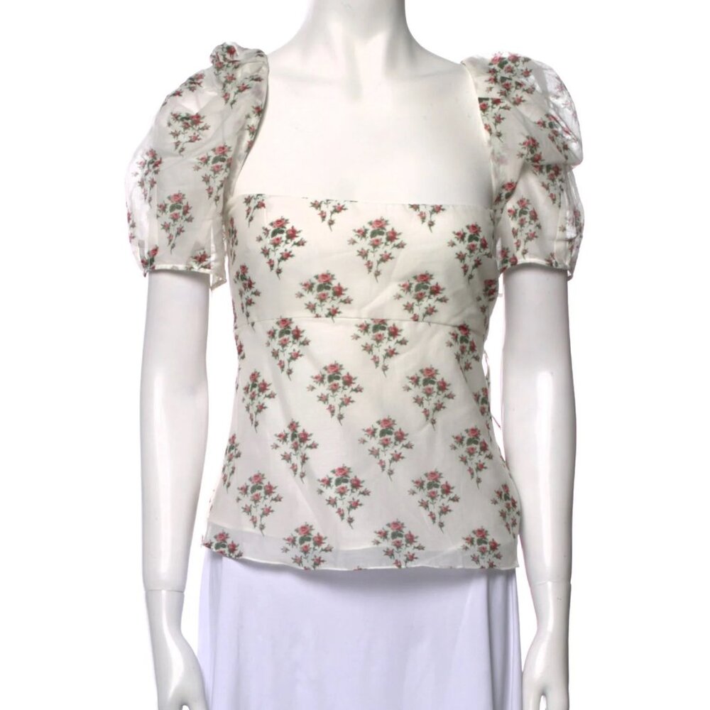 BROCK COLLECTION Floral Print Square Neckline Blouse w/ Tags